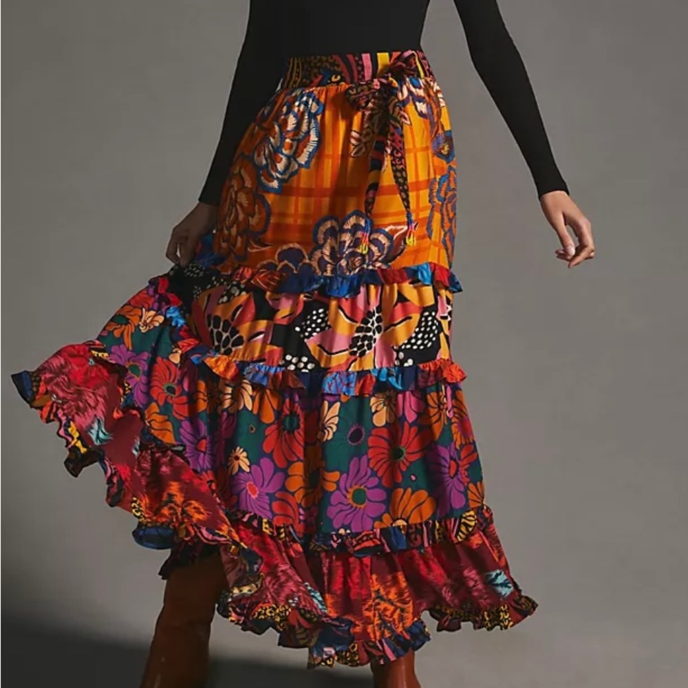 Floral Bohemian Maxi Skirt - Multicolor - Picture 2 of 8